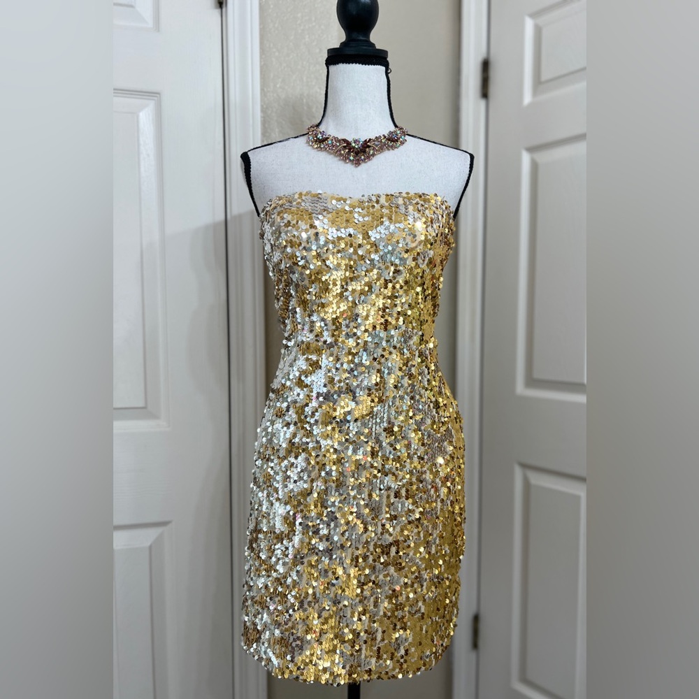 Gold and Silver Sequin Dress